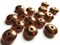15 14mm Vintage Red Copper Saucer Beads Copper Plated Plastic Beads Loose Abacus Beads